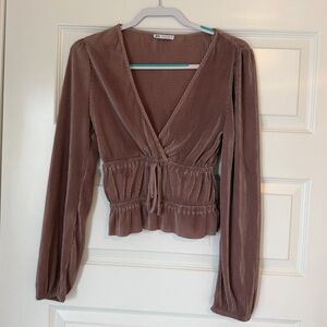 Zara Dusty Rose Wrap Blouse